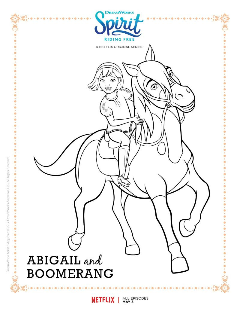 Ausmalbilder Spirit
 Spirit Riding Free Abigail and Boomerang Coloring Page