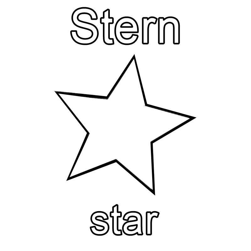Ausmalbilder Stern
 Kostenlose Malvorlage Englisch lernen Stern star zum