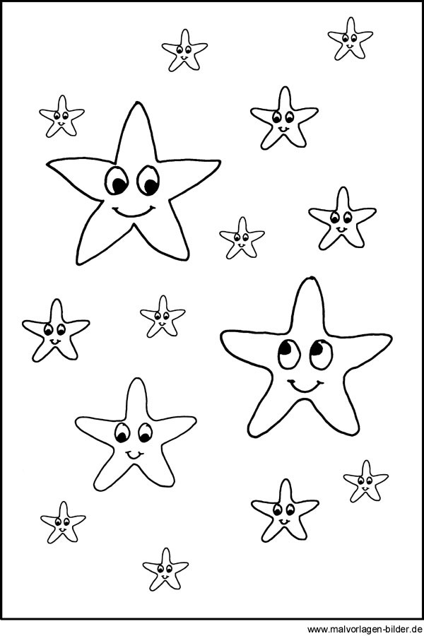 Ausmalbilder Sterne
 Kostenlose Malvorlage mit Sternen