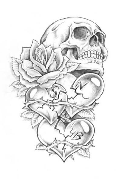 Ausmalbilder Tattoo
 PapiRouge Tattoo Zeichnungen skull