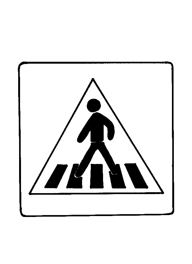 Ausmalbilder Verkehrszeichen
 Verkehrszeichen Zebrastreifen Ausmalbild & Malvorlage