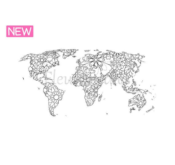 Ausmalbilder Weltkarte
 Malvorlage zum Ausdrucken Weltkarte handgezeichnetes