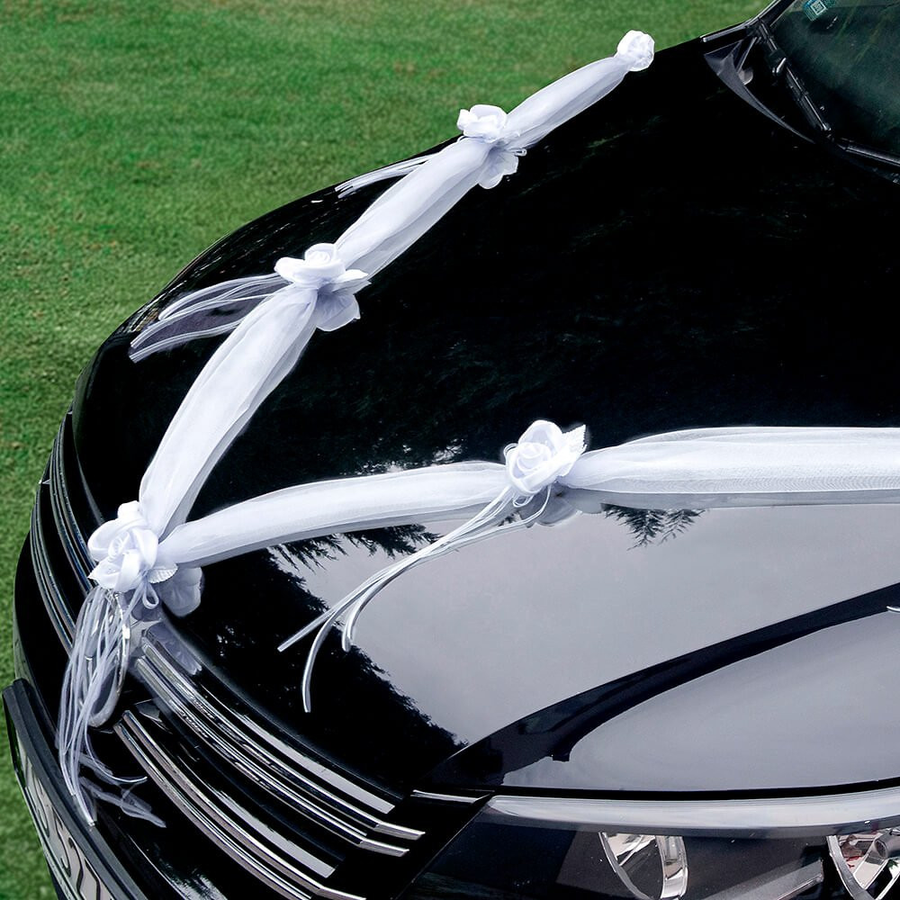 Autodeko Hochzeit
 Autodeko Hochzeit Girlande mit Rosen 2 St weiß weddix