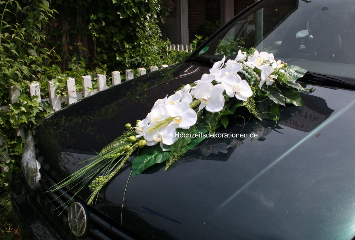 Autodeko Hochzeit
 Autodeko Orchideen Hochzeit Perlen