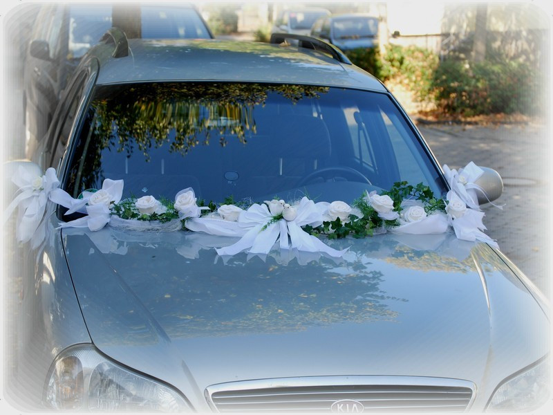 Autogirlande Hochzeit
 Autoschmuck Autodeko Hochzeit Autogirlande Weiß Hochzeit