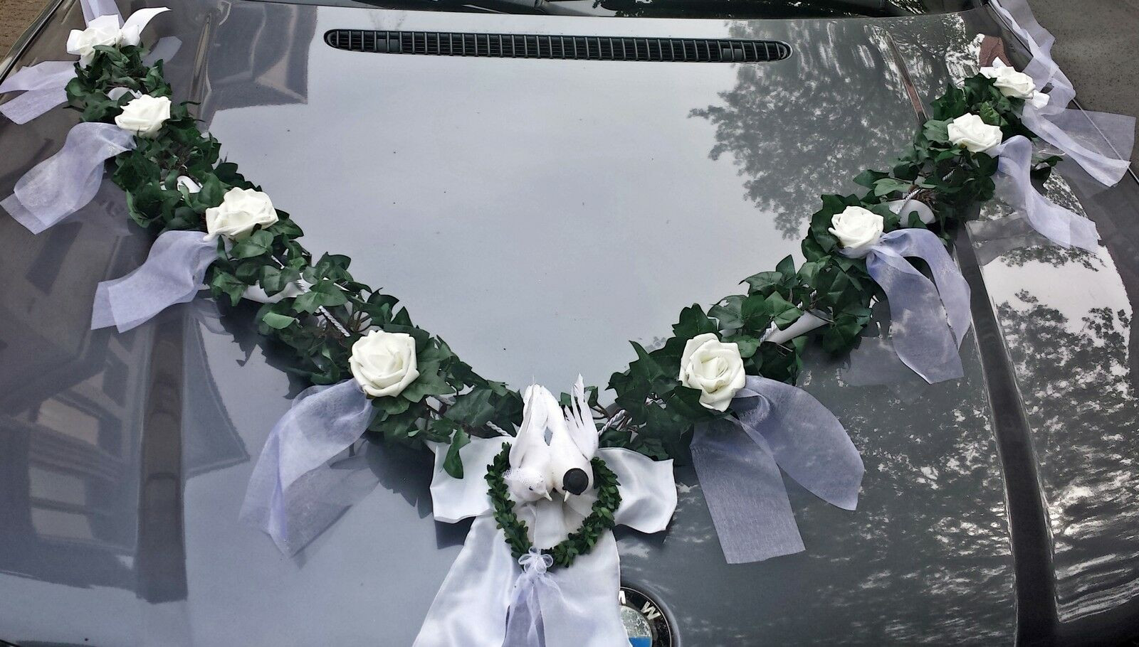 Autogirlande Hochzeit
 Autoschmuck Autogirlande Efeugirlande Brautauto Hochzeit