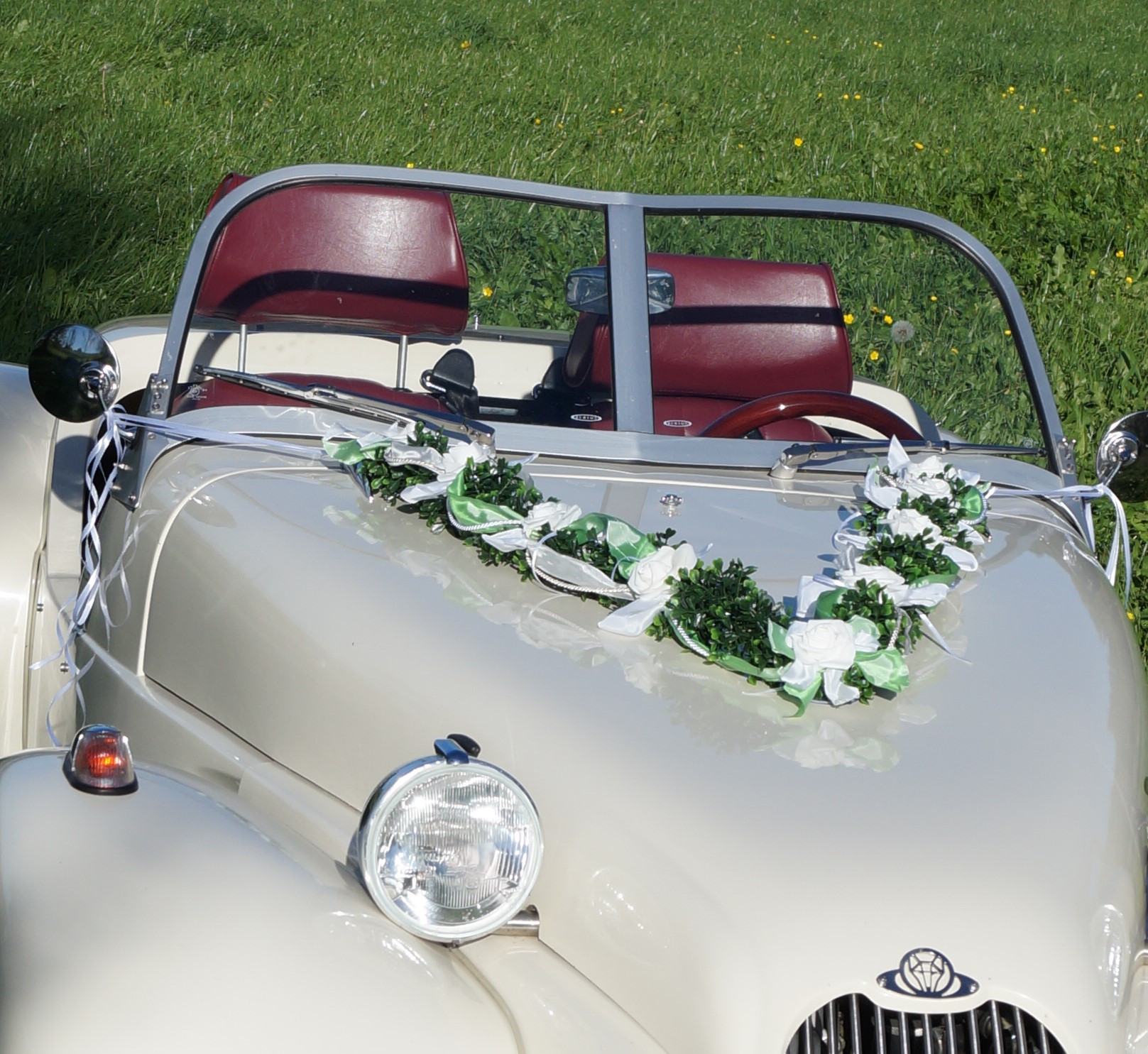 Autogirlande Hochzeit
 Unser schönster Tag Autoschmuck Autogesteck Hochzeit