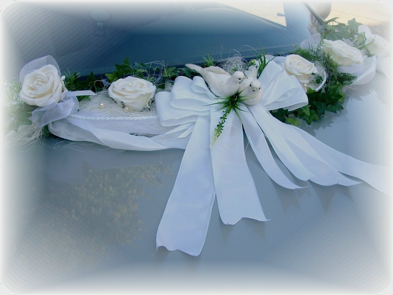 Autogirlande Hochzeit
 Autoschmuck Autodeko Hochzeit Autogirlande Weiß Hochzeit