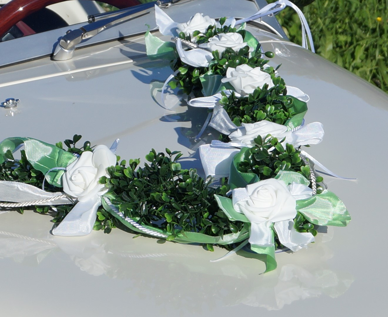 Autogirlande Hochzeit
 Unser schönster Tag Autoschmuck Autogesteck Hochzeit