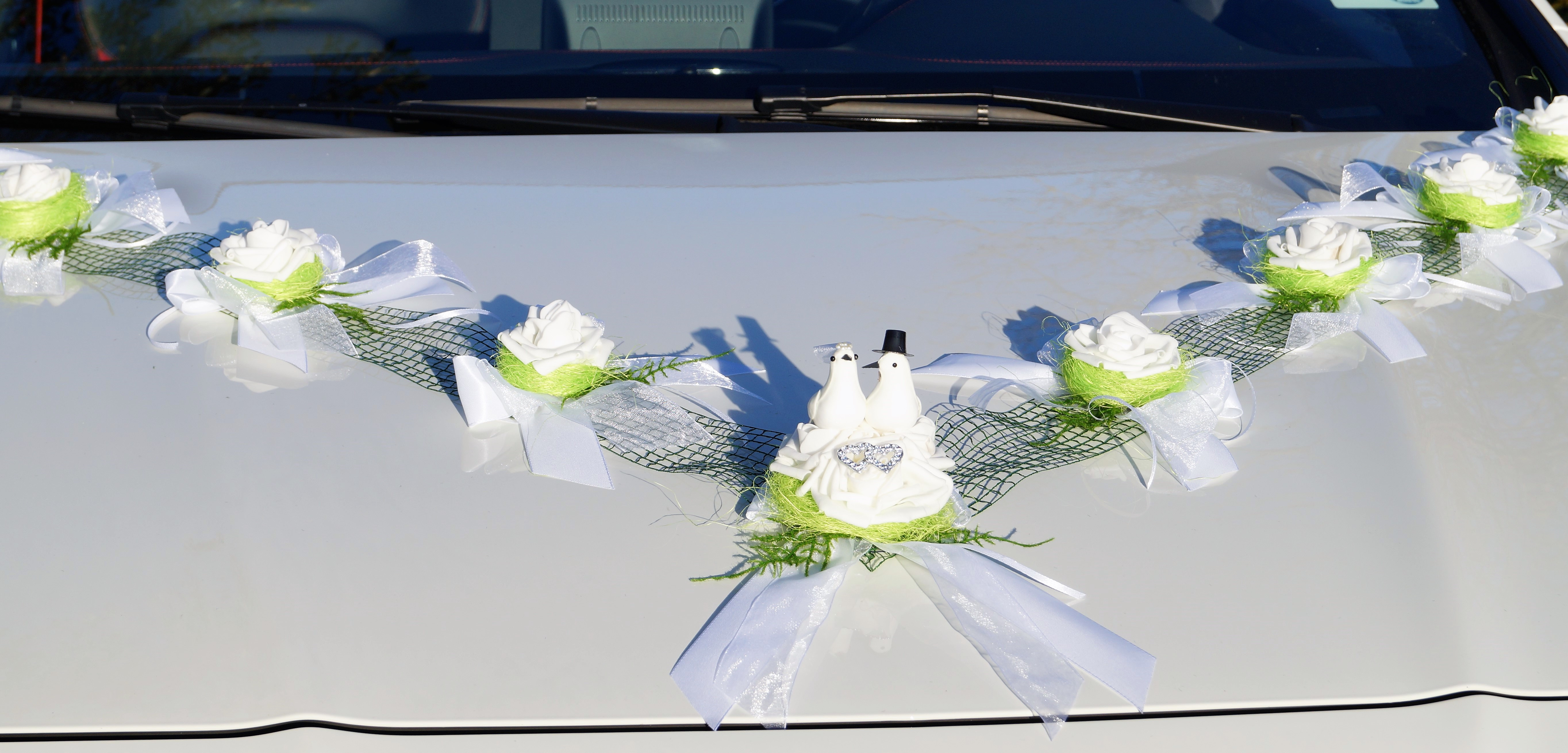 Autogirlande Hochzeit
 Unser schönster Tag Autoschmuck Autogesteck Hochzeit