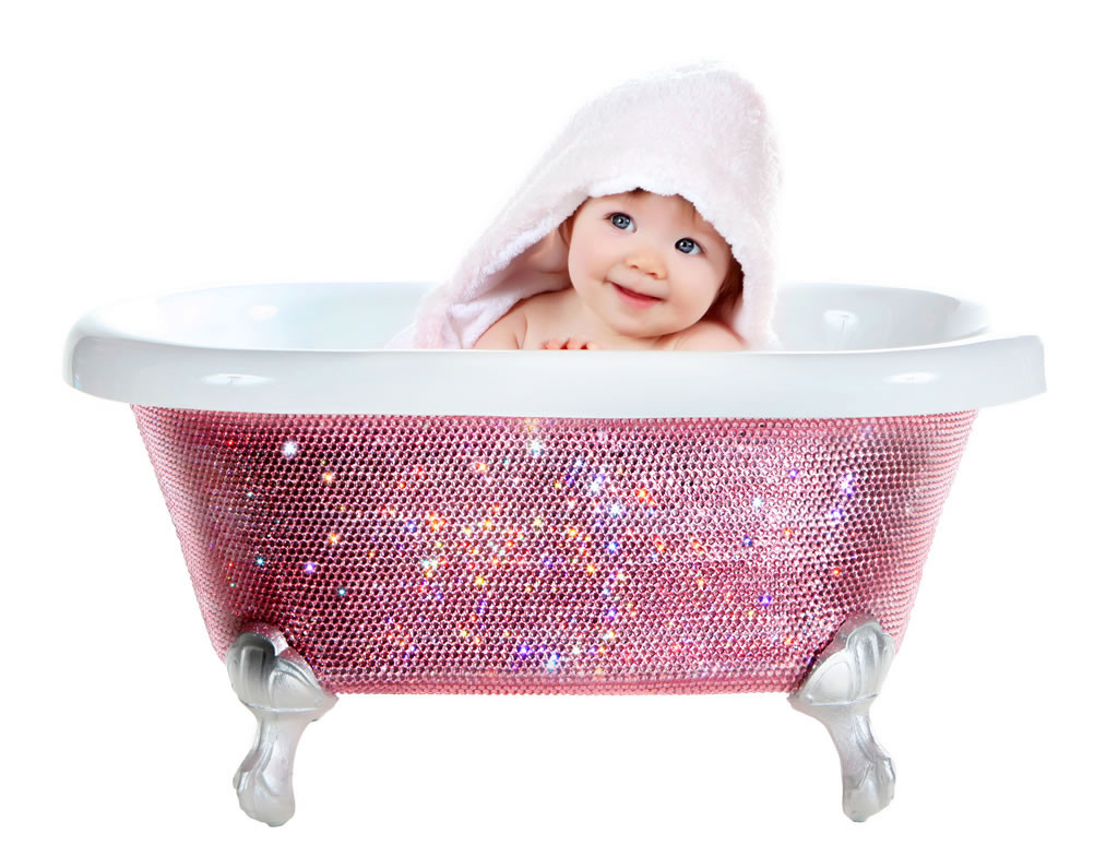 Baby Badewanne
 Badewanne mit Swarovski Kristallen für Babies