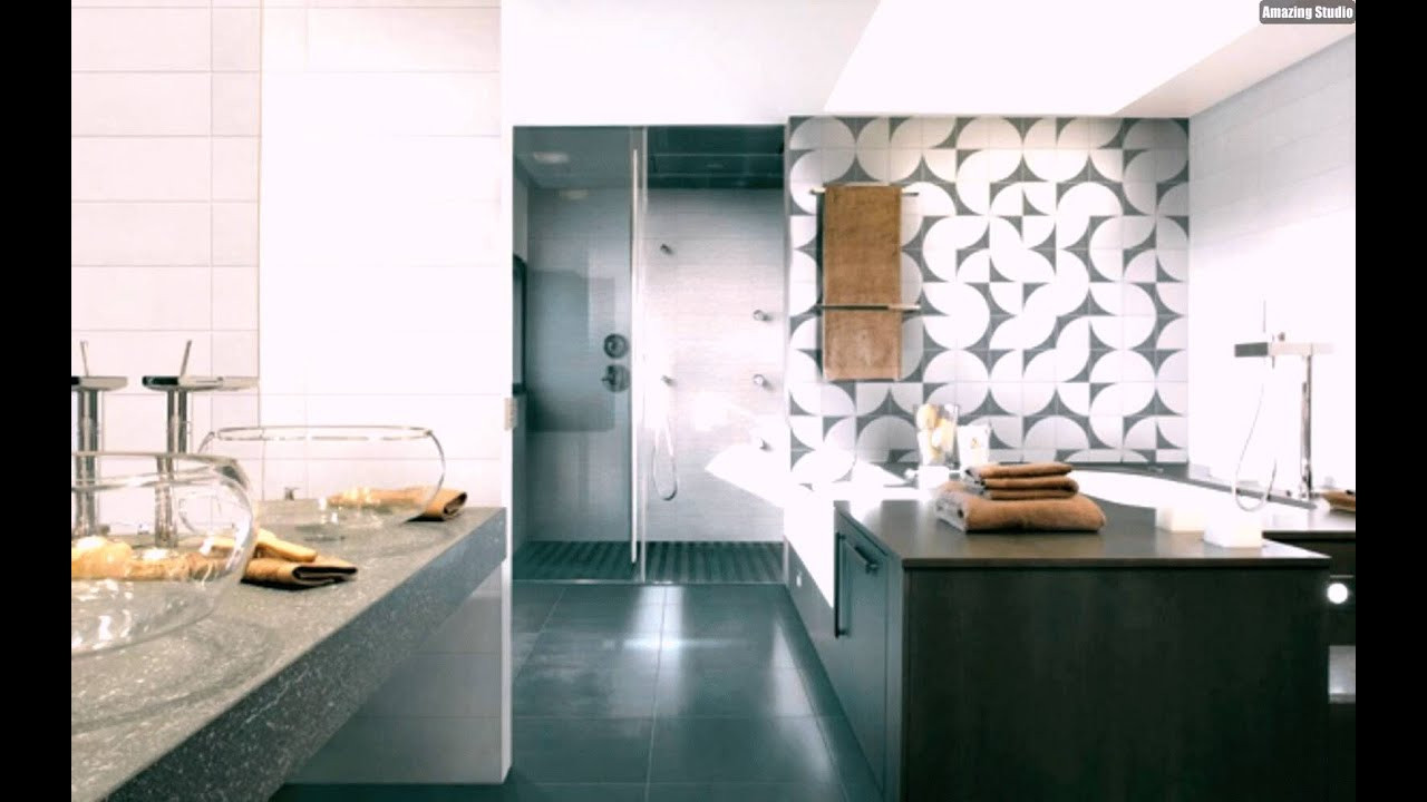 Badezimmer Ideen Fliesen
 Grau Weiße Badezimmer Fliesen Design Ideen Wand Muster