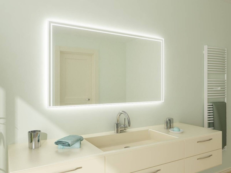 Badspiegel Mit Led Beleuchtung
 Badspiegel mit LED Beleuchtung Minos Badspiegel