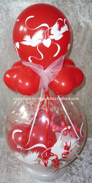 Ballon Hochzeit
 Geschenk im Ballon Hochzeit rot Taube Geldgeschenk im