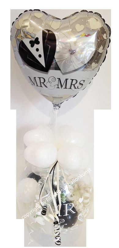 Ballon Hochzeit
 Geschenk Ballon Hochzeit Mr and Mrs Herz Geldgeschenk