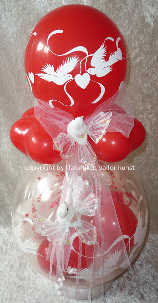 Ballon Hochzeit
 Geschenk im Ballon Hochzeit rot Taube Geldgeschenk im