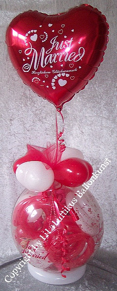 Ballon Hochzeit
 Geschenk im Ballon Hochzeit mit Folie Just Married