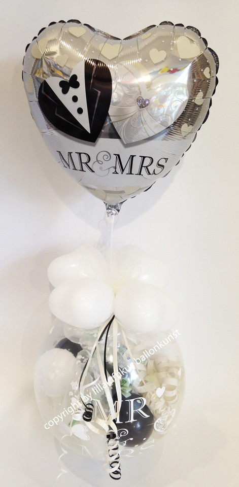 Ballon Hochzeit
 Geschenk Ballon Hochzeit Mr and Mrs Herz Geldgeschenk