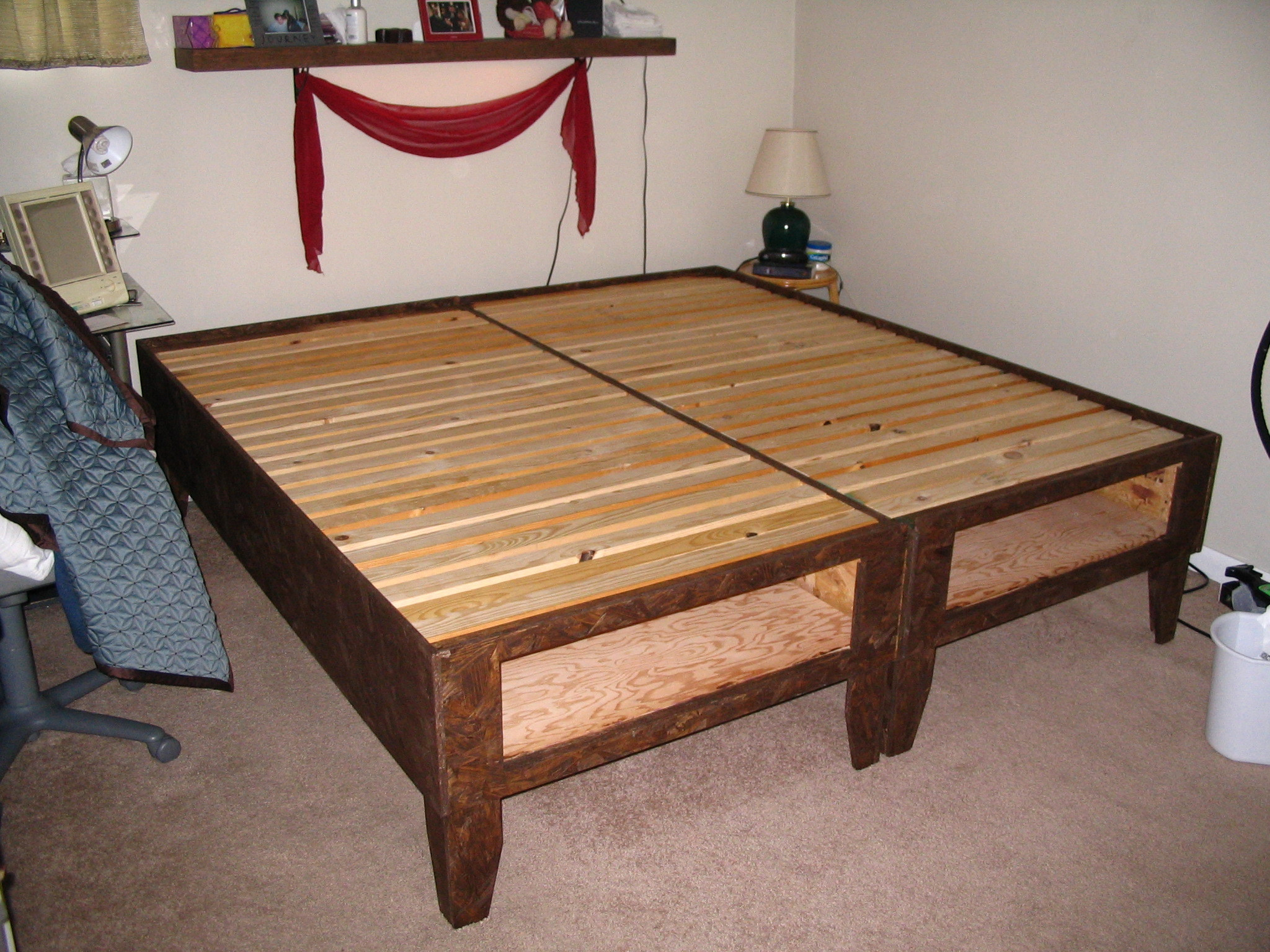 Bed Diy
 DIY Bed With Storage for Under $100