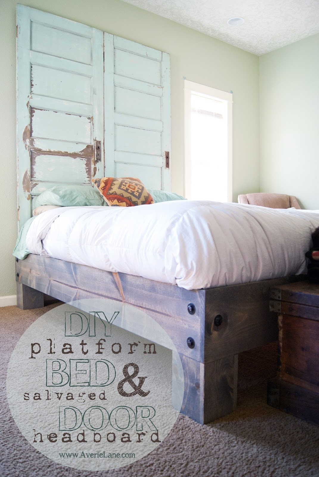 Bed Diy
 DIY Platform Bed & Salvaged Door Headboard part one