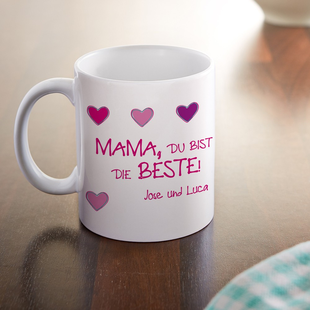 Bedruckte Geschenke
 Bedruckte Tasse Fototasse beste Mama