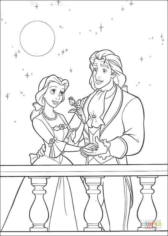Belle Ausmalbilder
 Ausmalbild Der Prinz und Prinzessin Belle