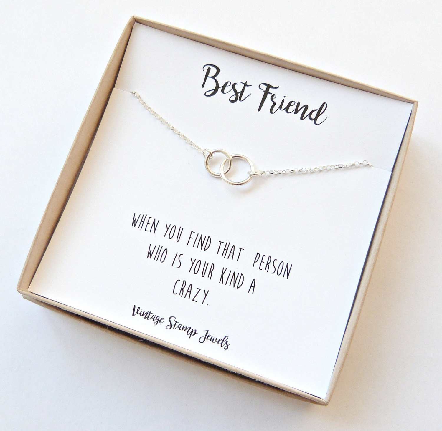Best Friends Geschenke
 Eternity Necklace Gold Necklace Gift Box Silver circle