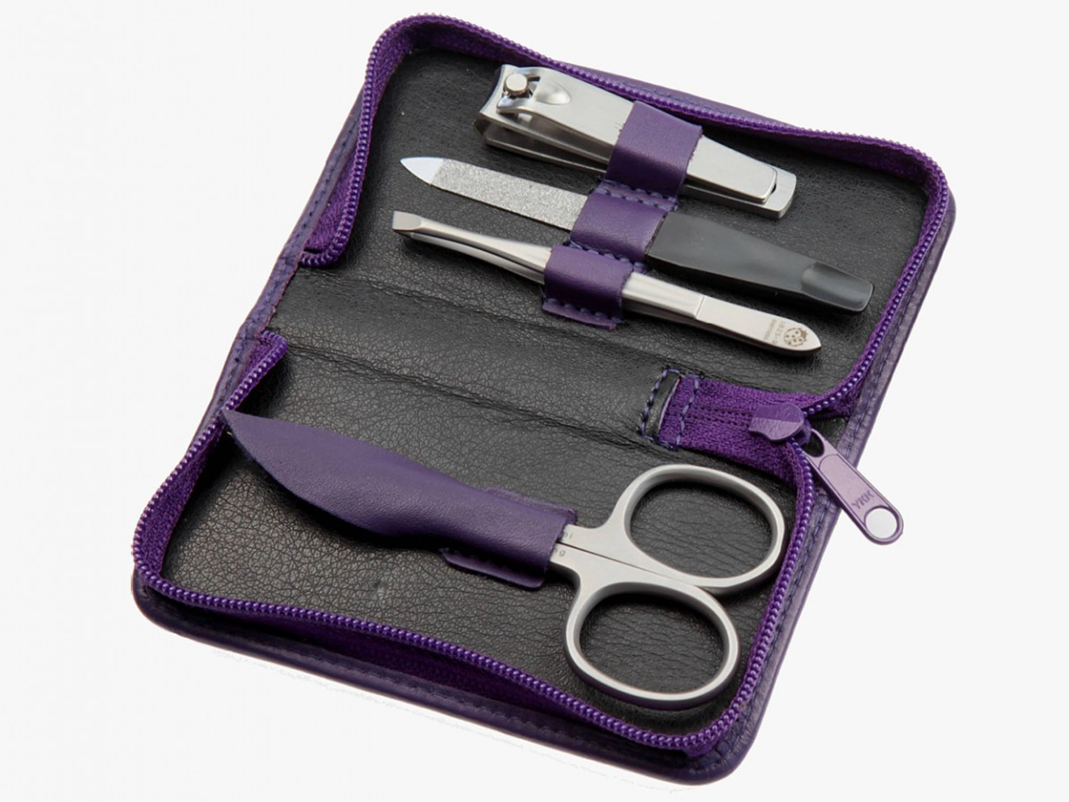 Bestes Maniküre Set
 Sonnenschein Travel Leather Manicure Set 4 Pcs Lilac