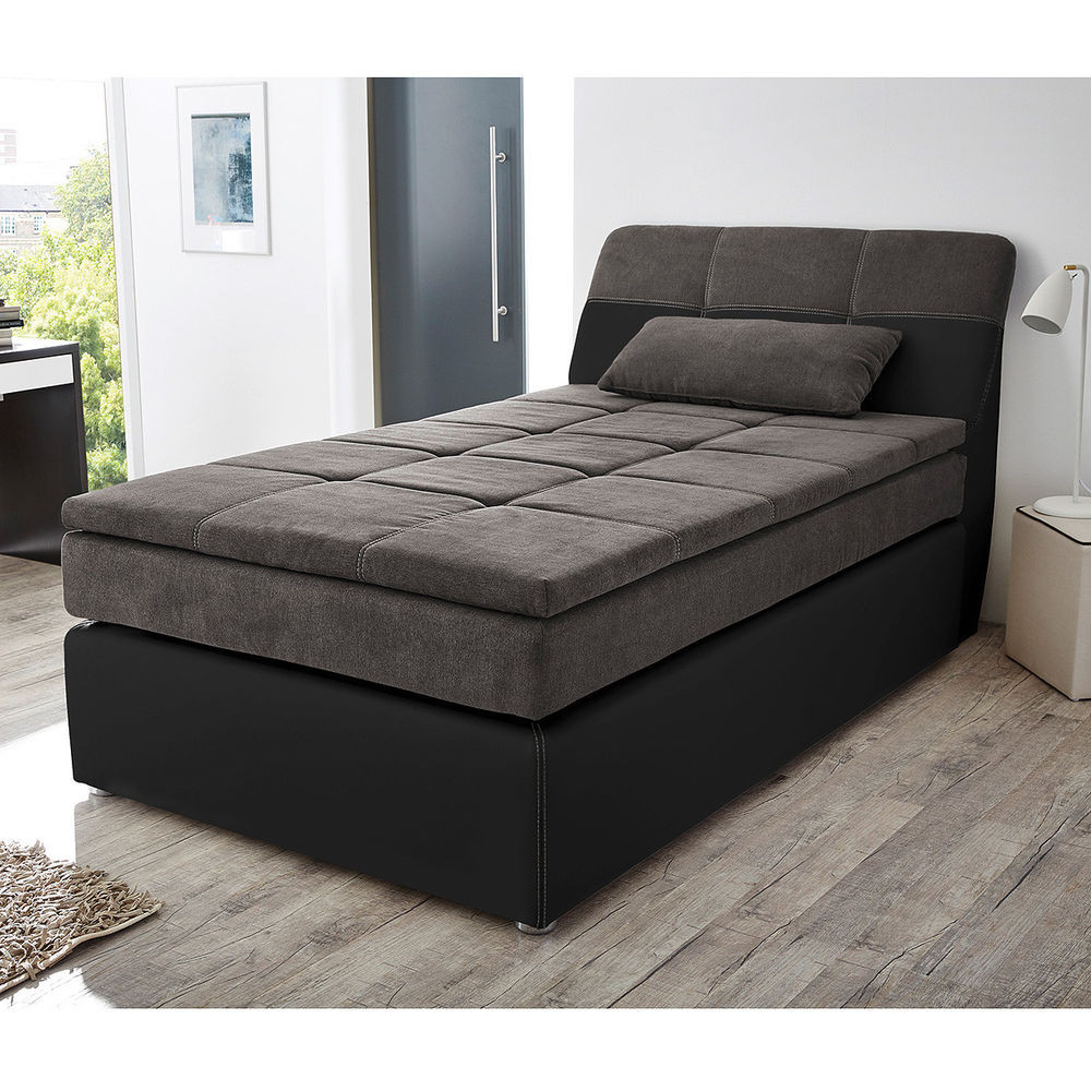 Bett 120x200
 Boxspringbett Odessa Schlafzimmerbett Bett in schwarz grau