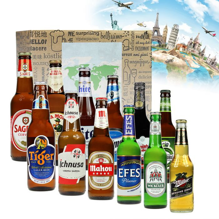 Bier Geschenke
 Bier Weltreise XL 12 teilige Geschenkbox internationales