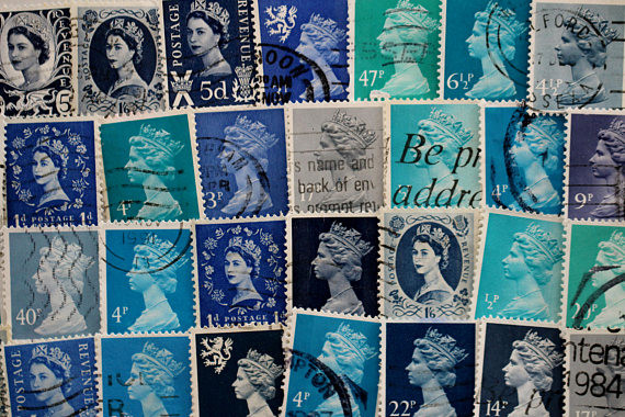 Briefmarken Handwerk
 100 blau Queen Elizabeth II Briefmarken britische