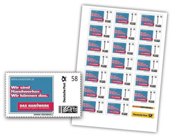 Briefmarken Handwerk
 Imagekampagne des deutschen Handwerks bietet Briefmarke an