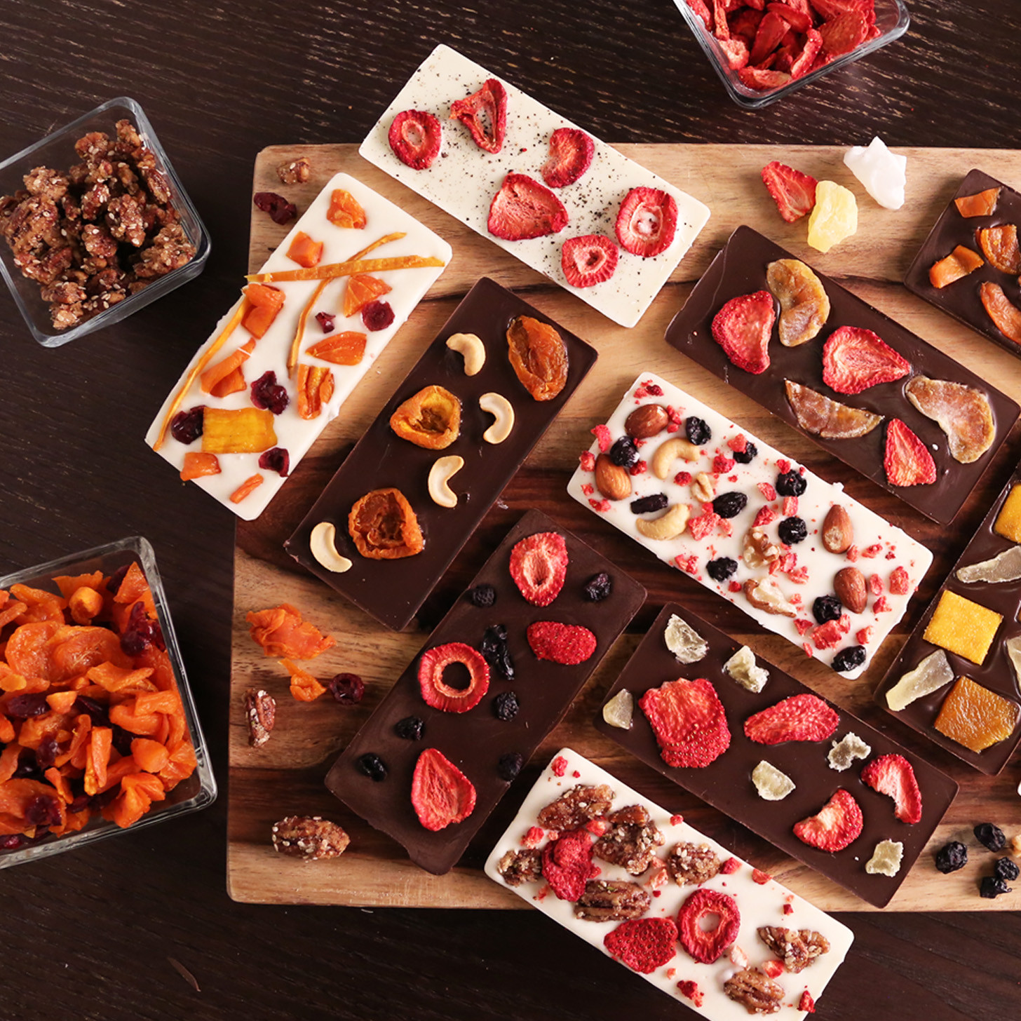 Candy Bar Diy
 Gourmet Fruit and Nut Chocolate Bars Video