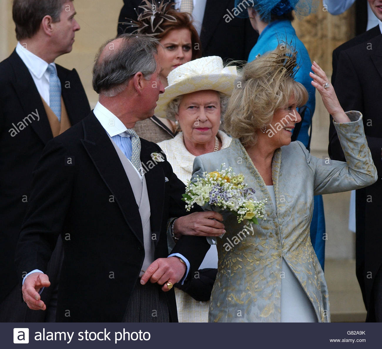 Charles Camilla Hochzeit
 Prince Charles Camilla Parker Bowles Leave Stockfotos