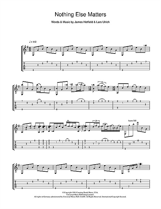 Chords Nothing Else Matters
 Nothing Else Matters Guitar Tab by Lucie Silvas Guitar