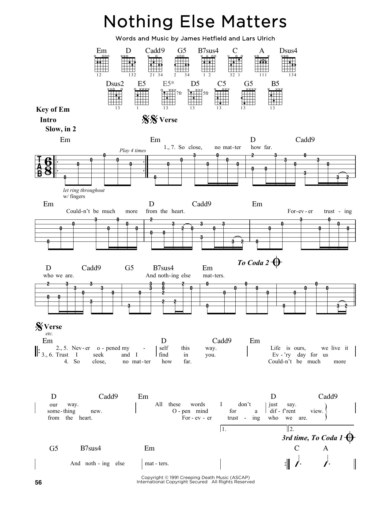 Chords Nothing Else Matters
 Nothing Else Matters