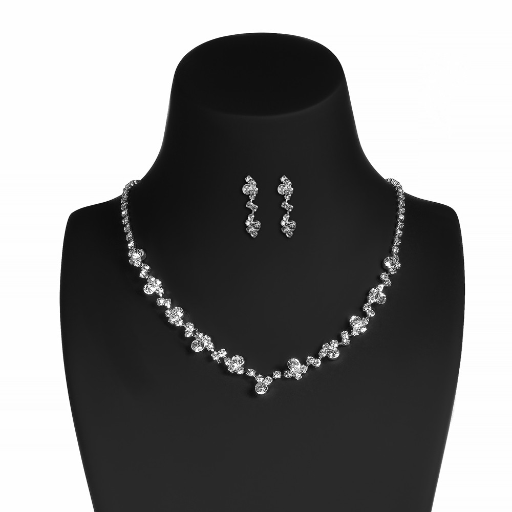 Collier Hochzeit
 Brautschmuck Schmuckset Collier Kette Ohrringe Kristall