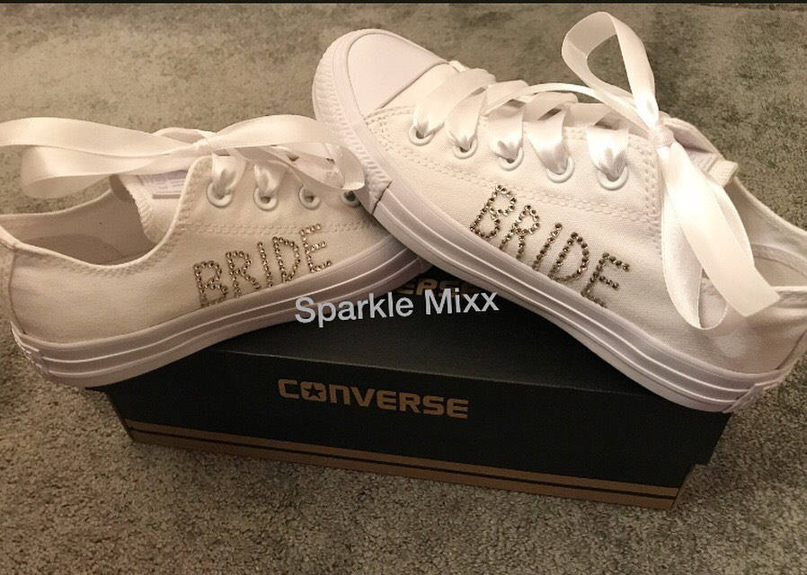 Converse Hochzeit
 Converse Sneaker Braut Hochzeit Braut Kristalle auf