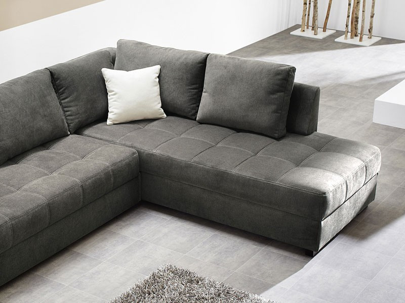 Couch Grau
 Polsterecke Aurum grau 267x221cm Bettfunktion Sofa Couch