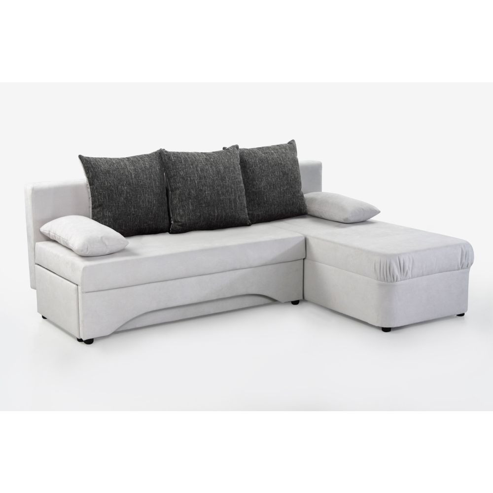 Couch Mit Bettfunktion
 Wohnlandschaft Sofa Eckgarnitur Polaris Hellgrau mit