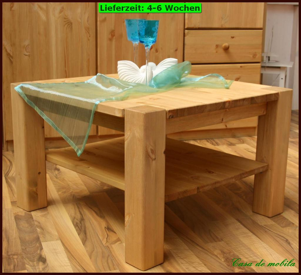 Couchtisch Holz Massiv
 Massivholz COUCHTISCH 74x74 Wohnzimmertisch Beistelltisch