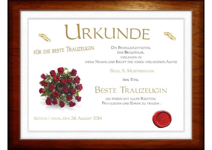 Dankeschön Geschenke Für Trauzeugen
 " Danke schön Diplom" für besten Trauzeugen das