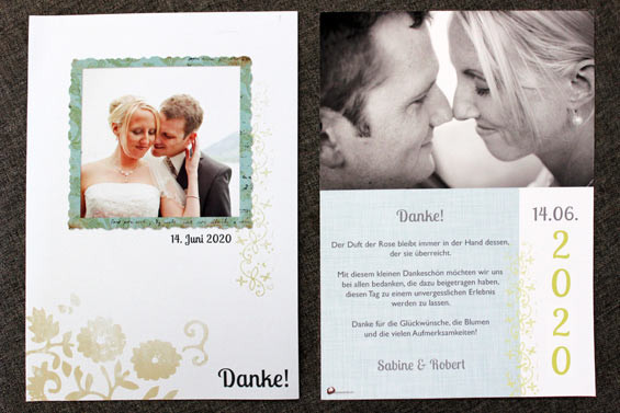 Danksagungskarten Hochzeit Text
 Dankeskarten Hochzeit – Hochzeitsportal24