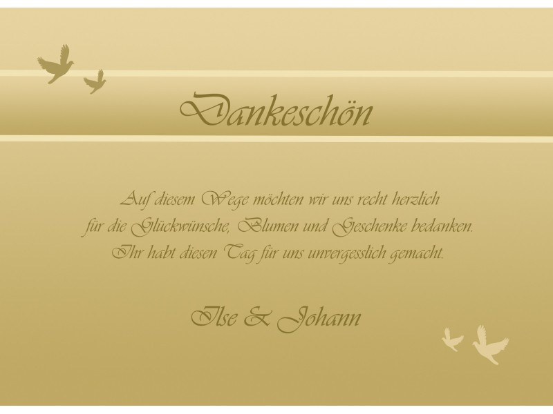 Danksagungskarten Hochzeit Text
 Danksagungskarten Hochzeit Silberhochzeit Goldhochzeit