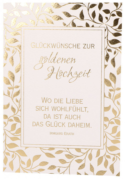 Deutsche Lieder Für Goldene Hochzeit
 Karte zur goldenen Hochzeit Wo Liebe sich wohl fühlt