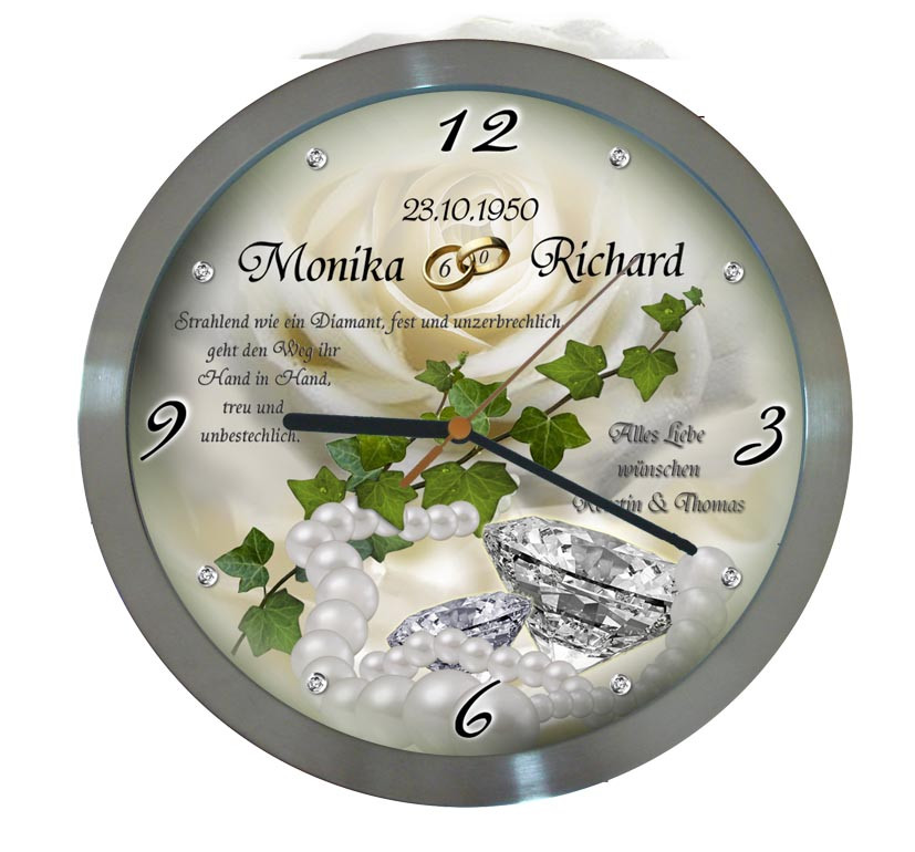 Diamant Hochzeit Geschenk
 Diamantene Hochzeit Hochzeitsuhr