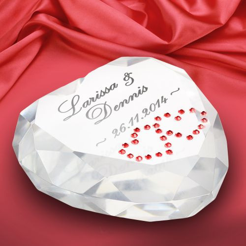 Diamant Hochzeit Geschenk
 Herz Diamant mit Gravur romantischer und edler Liebesbeweis