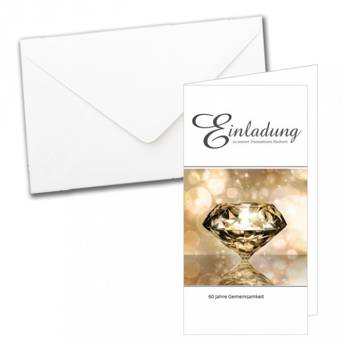 Diamantene Hochzeit Einladung
 Einladungen Diamantene Hochzeit Edel