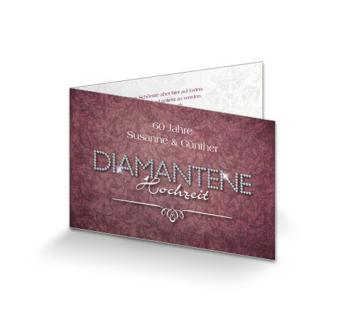 Diamantene Hochzeit Einladung
 daskartendruckhaus