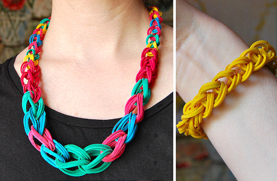 Diy Bands
 Rubber Band Chain Necklace and Bracelet